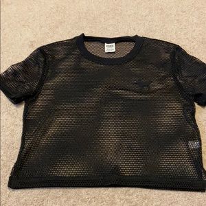 BRAND NEW! PINK Black Fishnet Tshirt.